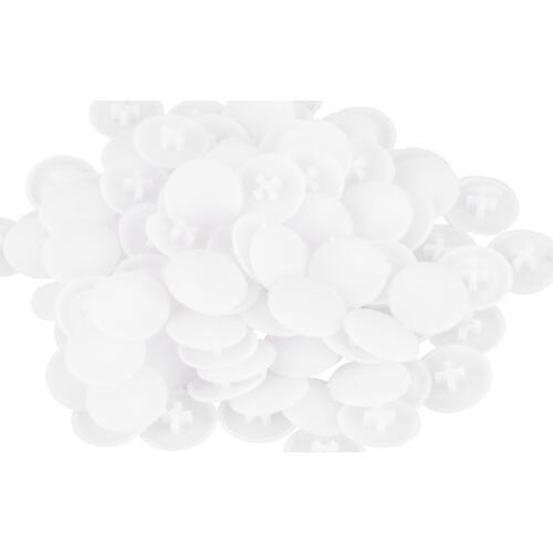 New Screws Plastic Cover Case 17mm x 6.5mm 100 pieces White