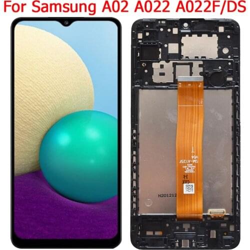 Original For Samsung Galaxy A02 Display With Frame 6.5" SM-A022F A022G/DS A022M LCD Display Touch Screen Digitizer Assembly