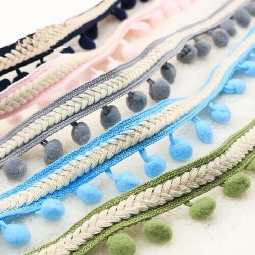 Pompom Trim Lace Ribbon for Craft DIY Wedding Decoration Sewing on Cloth Accessory 3.5cm Diy Handmade Patchwork Polyester