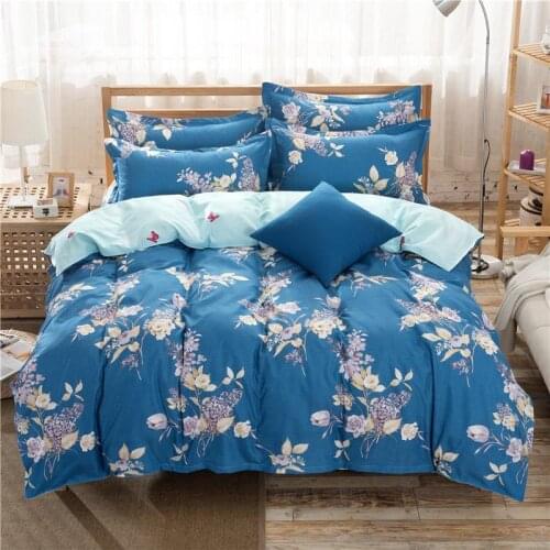 Blue Chinese Style Flower Pattern Duvet Cover Pillowcase 3pcs 220x240,200x200, quilt cover blanket cover 200x200 , bedding Set
