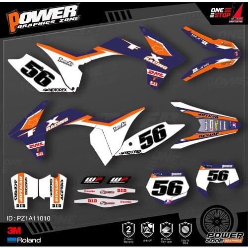 PowerZone Custom Team Graphics Backgrounds Decals 3M Stickers Kit For KTM SX SXF MX 11-12 EXC XCW Enduro 12-13 125 to 500cc 10
