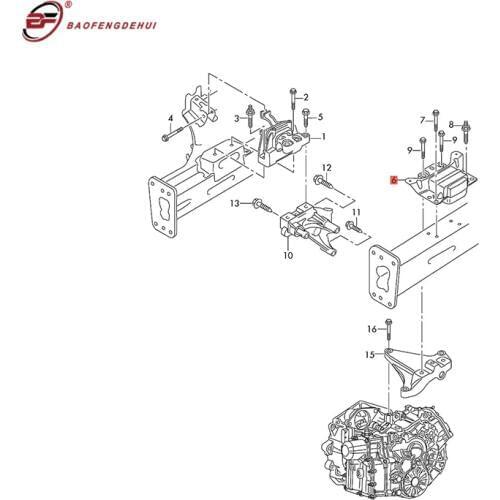 Engine Rubber Mounts PA15-/SUP15-/ Motor Mounting 3Q0199555F