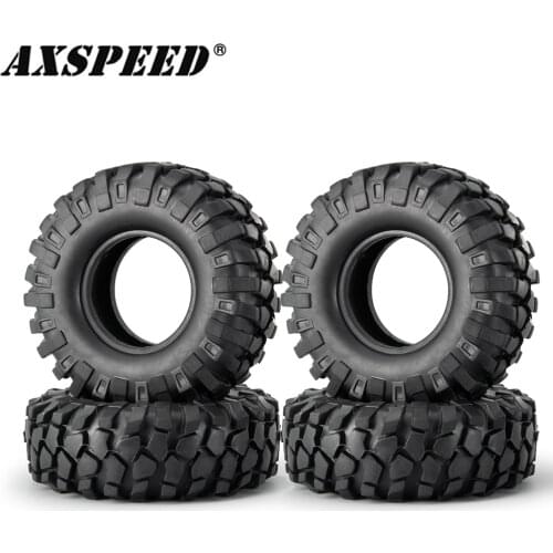 AXSPEED 108MM 1.9" Rubber Tires with Foam Inserts for 1/10 RC Rock Crawler Axial SCX10 D90 D110 Tamiya CC01 Wheels Tires