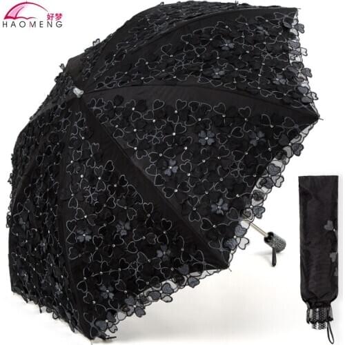 Folding Sun Lace Umbrella Sun Flower Rain Women Clear Uv Protection Ladies Parasol Japanese Windproof Paraguas Girl Gift Y6S