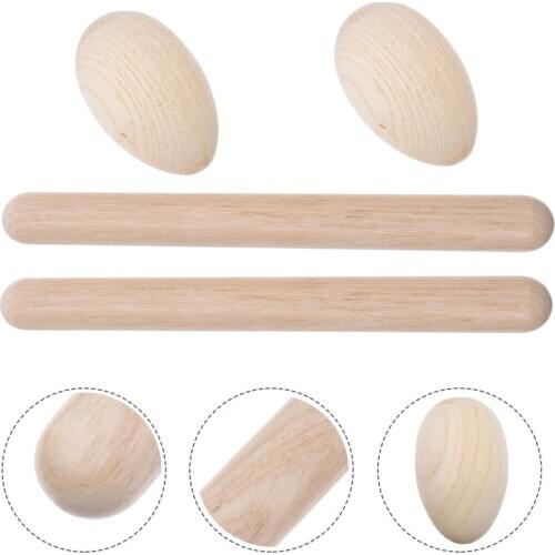 4pcs Kids Wooden Percussion Instrument Musical Rhythm Stick and Egg Shaker