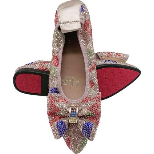 African Dancing Flats 167-7 Pointed Toe Foldable Shoes Comfortable Soft Women Flats Ballerina Banana Shoes Luxury Ballet Flats
