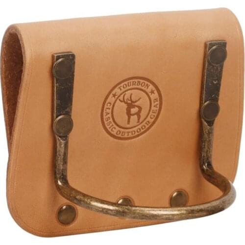 Tourbon Hunting Genuine Leather Ax Holder Axe Holster Metal Hook Cover Attach to Belt