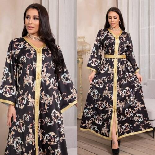 U-CN Robe Longue Jelaba Femme Musulman Satin Kaftan Caftan Marocain Abaya Dubai Muslim Fashion Hijab Dress Turkey Abayas For Wo