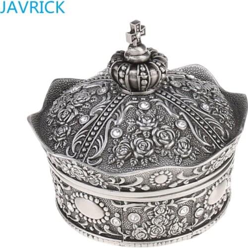 Vintage Jewelry Box Antique Crown Design Trinket Treasure Chest Storage (XXL