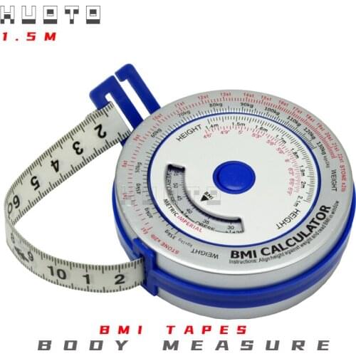 High quality 0-150cm Aluminum BMI measure tape BMI body tape BMI calculator body mass tape