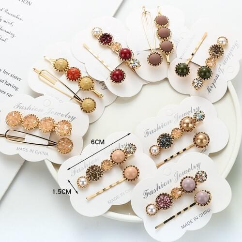 Hair Clips Acrylic Resin Hair Barrettes Marble Textured Geometric Water Drop Duckbill Barrette Hairpin Hair Accessories