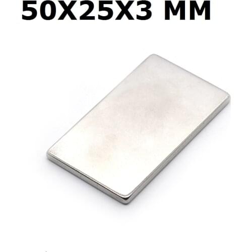 1/2/5/10 Pcs 50x25x3 Block NdFeB Neodymium Magnet N35 Super Powerful imanes Permanent Magnetic