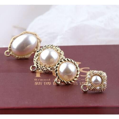 10pcs Vintage Pearl Geometric Stud Earrings For Women Diy Ear Pin Material Earring Modern Jewelry Accessories Hanging Earrings