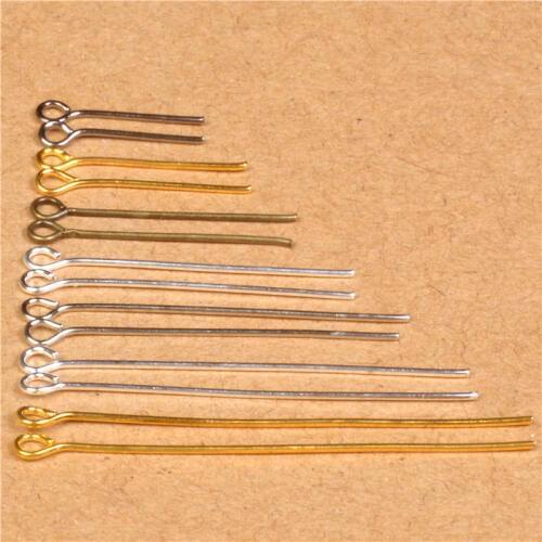 100pcs Rhodium Gold Silver Eye Head Pins 16 20 25 30 35 40 45 50 mm Eye Pins Findings For Diy Jewelry Making Jewelry Accessories
