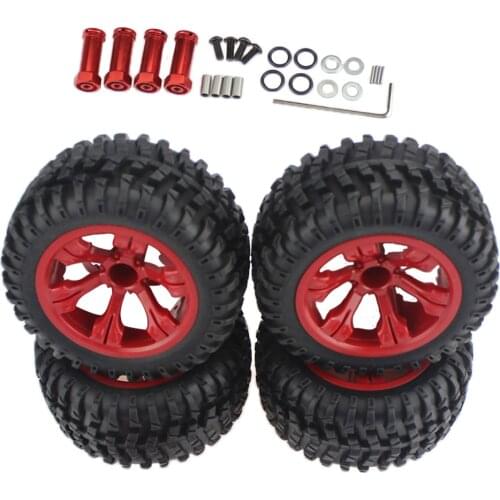 110mm High Grip Rubber Wheel Rim Tire & Wheel Hub Extension Adaptor Set for WLTOYS 144001 124019 RC Off Road Car Accessory