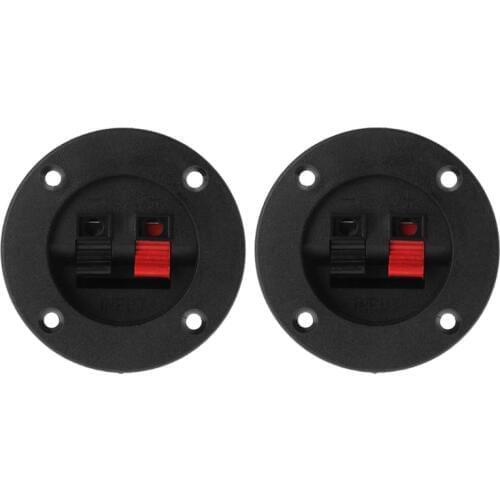 2PCS Terminal Round Cup Connector Parts Express Spring Clip Double Binding Post Screw Wire Gold Car Subwoofer Speaker Jan-12