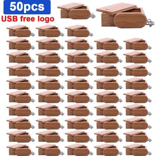 50pcs/lot USB flash drive 128gb wood usb2.0+ box Personalize logo pendrive 4GB 8GB 16GB 32GB memory stick 64g for wedding gifts