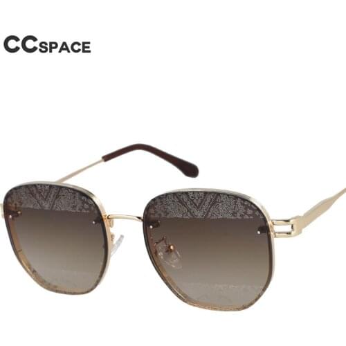 53017ES Square Sunglasses Pattern Lenses Metal Frame Fashion Charm Men Womens Shade UV400