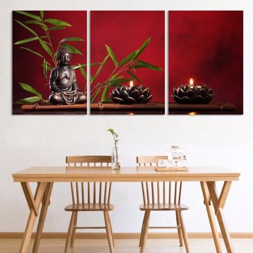 Abstract Hotoke Buddhism Buddha DIY Art Oil Wall portrait Picture 3 Panel Modern canvas prints painting Home Decoration