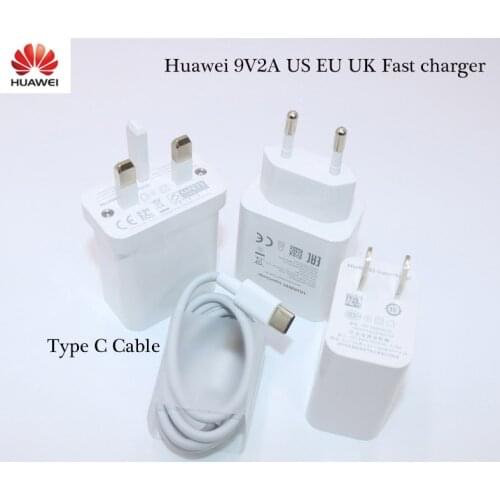 Huawei P10 pro Quick Charger Adapter 9V2A note 8 9 V8 V9 P9 Plus Play M5 Nova 2 3e Travel Wall Charge Pro C USB C Type C Cable