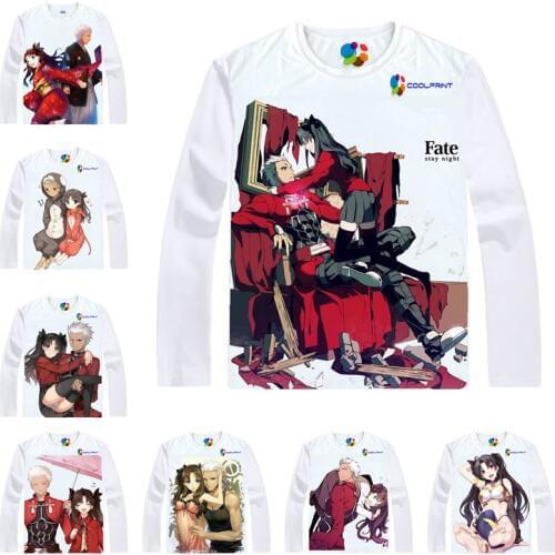 Coolprint Anime Shirt Fate Zero EXTRA T-Shirts Multi-style Long Saber Tohsaka Rin Archer EMIYA Cosplay Motivs Hentai Shirts