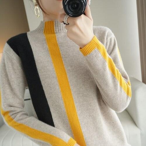 ATTYYWS 21 Hot selling ladies turtleneck sweater long sleeve knitted cashmere sweater fashion high-end hedging 100% wool sweater