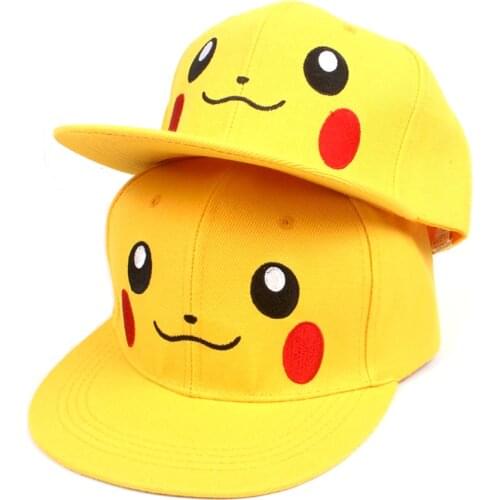 Cartoon Pikachu Printed Hats Childrens Baseball Caps Girls Outdoor Sports Caps Boys and Girls Hip-hop Caps Adult Cap Toy Gift