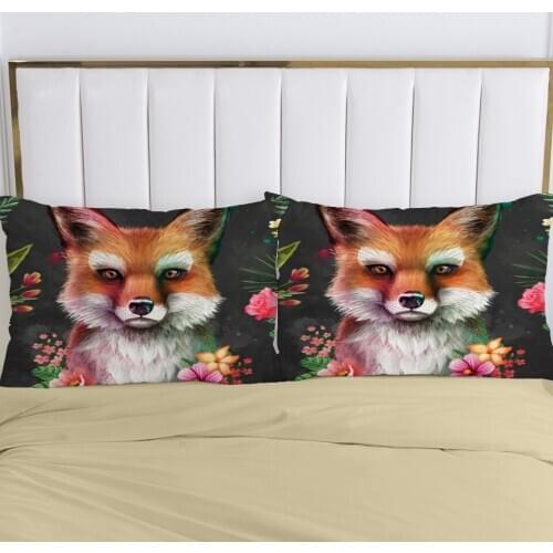 2pc Pillow Case Pillowcase 50x70 50x75 50x80 50x90 80x80 70x70 Decorative Pillow Cover Bedding fox Drop Shipping