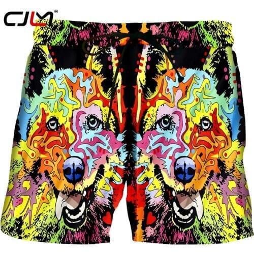 CJLM New 3D Printed Dog Pattern Unisex Wholesale Oversized Mens Beach Shorts Colorful Funny Animal