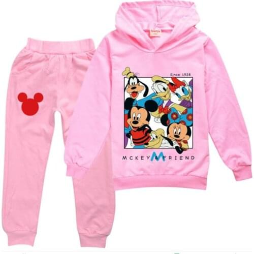 Disney cartoon children age season new childrens wear long sleeve printed cotton fleece + sports pants
