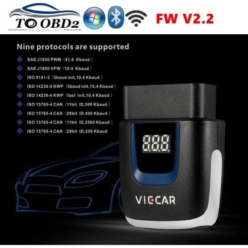 VIECAR VP001 VP002 VP003 VP004 OBD2 ELM 327 PIC18F25K80 Scanner Car Diagnostic Tool Elm327 V2.2 Bluetooth WiFI Type-C Connection