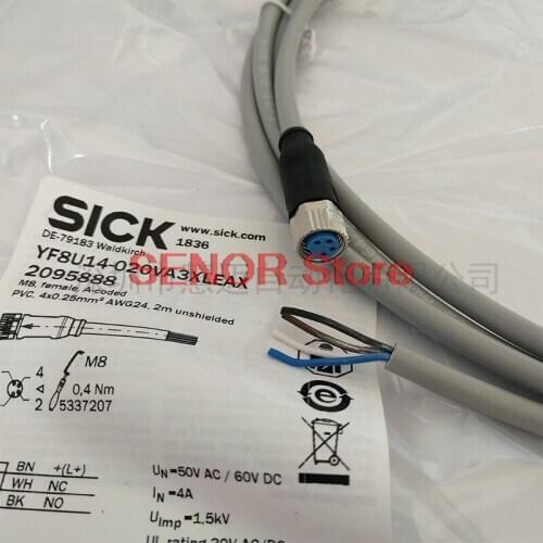Sensor cable, photoelectric switch cable, 4-pin plug YF8U14-020VA3XLEAX
