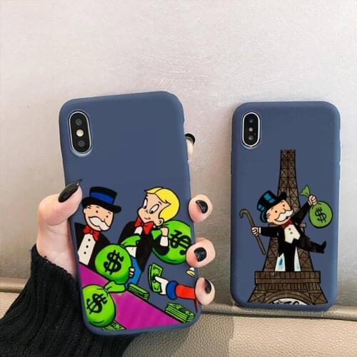 Cartoon Dollar Money Phone Case for iPhone 12 mini 11 Pro XS MAX X XR 7 8 6 Plus Candy Color blue Soft Silicone Cover