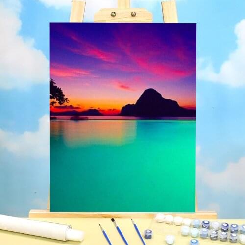 Landscape Sea DIY Painting By Numbers Complete Kit Acrylic Paints 40*50 Canvas Painting New Design Adults Drawing