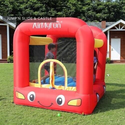 Inflatable Small Red Car Bounce House Bouncy Castle for Kids Trampoline Jumper Game Water Park With Air Blower Indoor Party