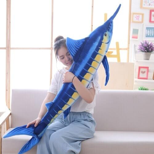 Simulation NEW blue fish kid baby plush toys cartoon children birthday gift stuffed toy blue fish
