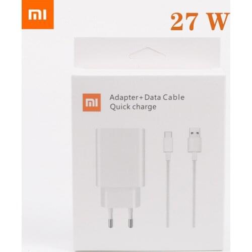 Original Xiaomi 27W Fast Charger QC 4.0 Turbo Adapter USB C Cable For Mi 9 10 9T Pro Max 3 Mix 3 A3 CC9 Redmi note 8 9 pro 8T 9s