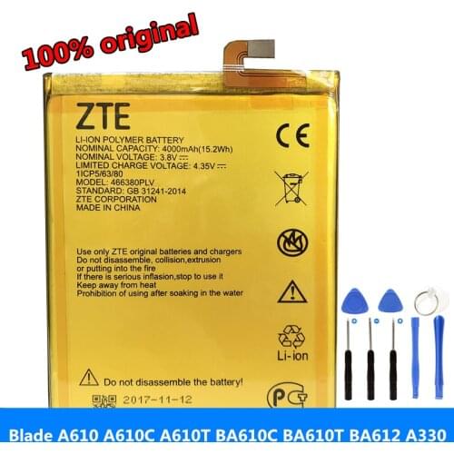 Original 4000mAh 466380PLV Battery For ZTE Blade A610 A610C A610T BA610C BA610T Mobile Phone Batteries New High Quality