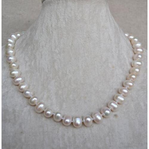 Natural White Pearl Necklace,9-10mm Real Freshwater Pearls Necklace,Bridesmaid,Mothers Jewellery,Fashion Woman Gift