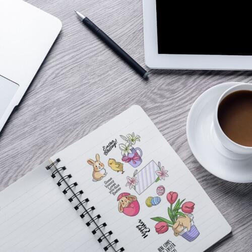 Easter Bunny Flower Silicone Clear Seal Stamp DIY Scrapbooking Embossing Photo