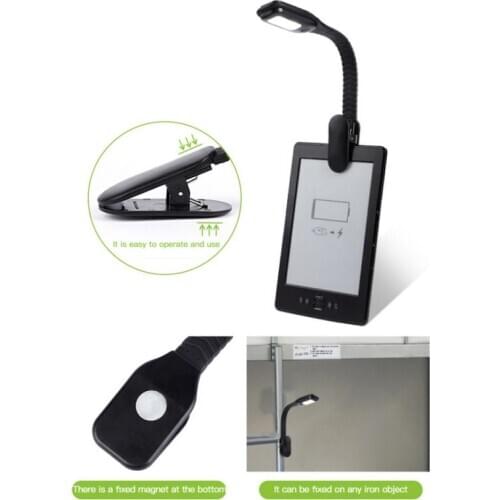 Rechargeable USB Book Light Student Dormitory Warm Light LED Flat Panel Reading Light With Suction Cup Clip