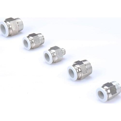 Pneumatic high-end white PC air pipe fittings quick fitting pneumatic fittings straight thread 8 m cylinder fittings