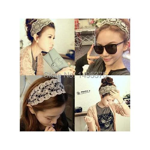 240pcs/lot retro lace headbands flower lace headband for women