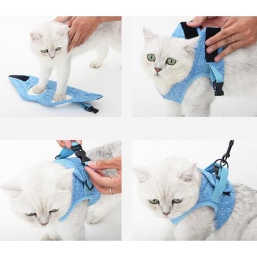 Durable Mesh Cat Harness And Leash Breathable Reflective Kitten Cats Harness Small Dog Puppy Harness