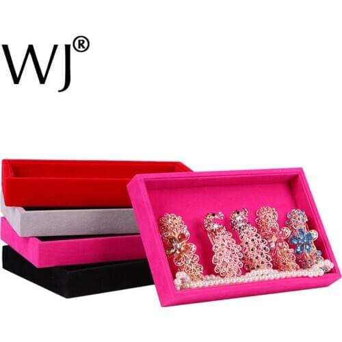 4 Colors Velvet/Wooden Superior Jewelry Display Trays Necklace Ring Bracelet Earrings Bead Box Jewellery Diy Finding Organizer