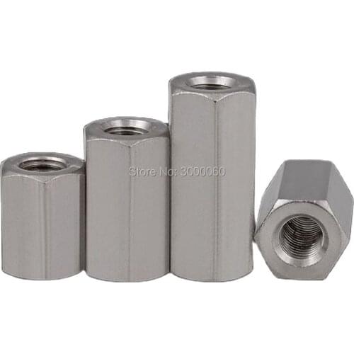 M6 Stainless Steel 304 Female To Female Hexagon Rod Coupling Nut 30pcs/lot
