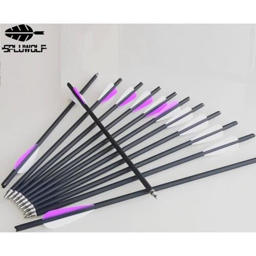 Archery Bow and Arrows with 3" Feathers Crossbow Bolt 13.5" 16" 17" 18" 20 22" Carbon Arrows Free Shipping
