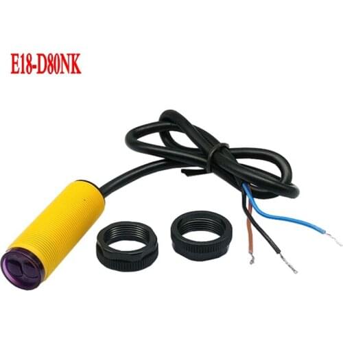 Smart Car Robot E18-D80NK Infrared Obstacle Avoidance Photoelectric Sensor Proximity Switch 3-30cm Detection Range Adjustable