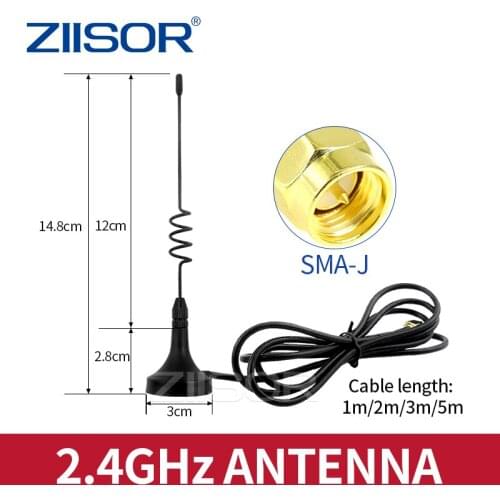 Ziisor 2.4GHz Wifi Surveillance Omni-Directional Antenna Indoor Digital Wifi Extension Antenna 2.4G SMA Male base extension