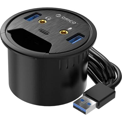 USB Desktop Power Grommet Hub Desk Outlet Socket with 2 Type-A 1 Type-C Port